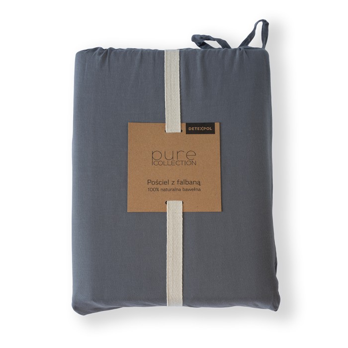 Pościel Bawełniana Pure z Falbaną 140x200 Grafit