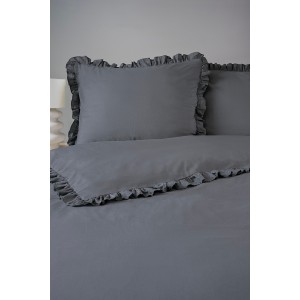 Pościel Bawełniana Pure z Falbaną 220x200 Grafit