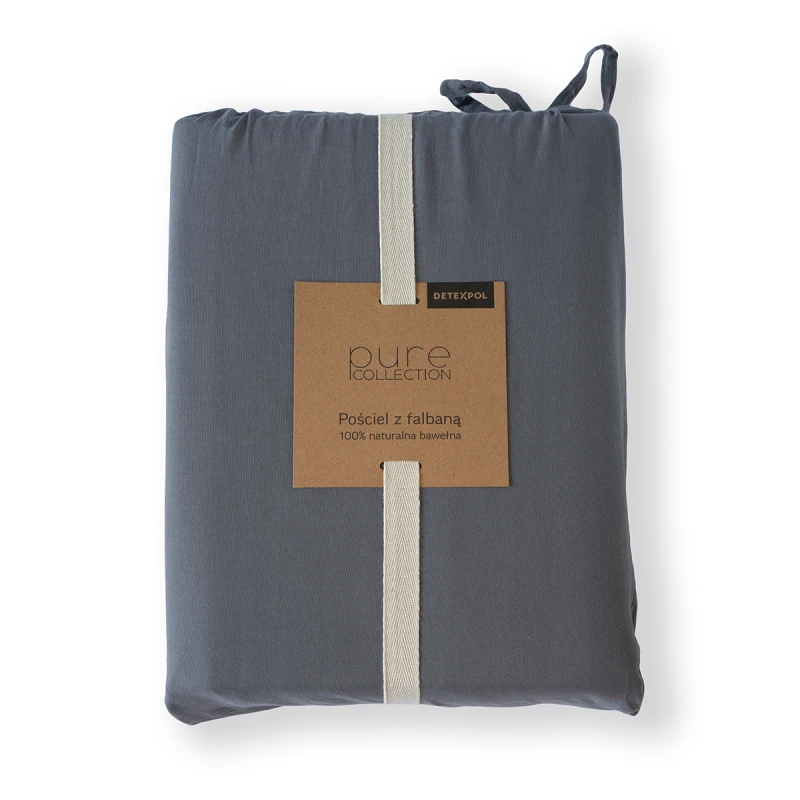 Pościel Bawełniana Pure z Falbaną 220x200 Grafit
