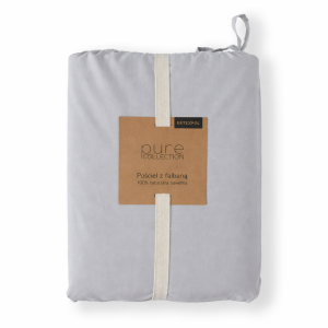 Pościel Bawełniana Pure z Falbaną 220x200 Srebrna