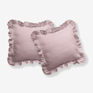 Komplet Poszewek Bawełna Pure z Falbaną 40x40 Róż 2szt.