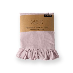 Komplet Poszewek Bawełna Pure z Falbaną 40x40 Róż 2szt.