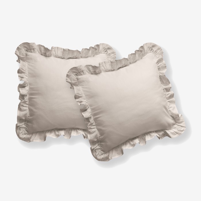 Komplet Poszewek Bawełna Pure z Falbaną 40x40 Beż 2szt.