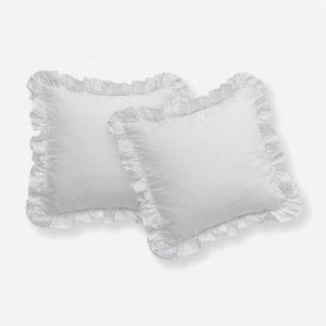 Komplet Poszewek Bawełna Pure z Falbaną 40x40 Srebrny 2szt.