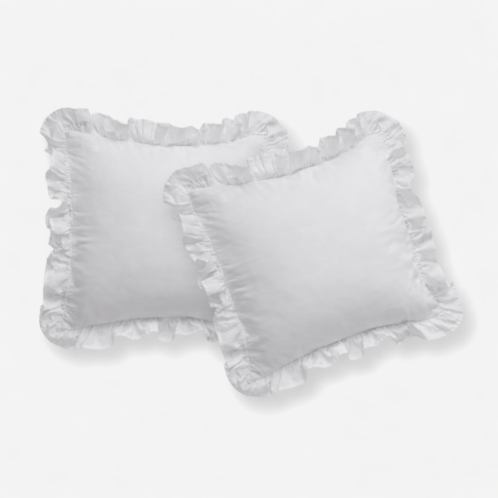 Komplet Poszewek Bawełna Pure z Falbaną 40x40 Srebrny 2szt.