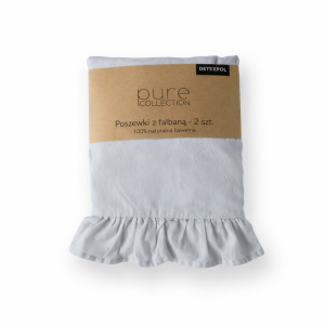 Komplet Poszewek Bawełna Pure z Falbaną 40x40 Srebrny 2szt.