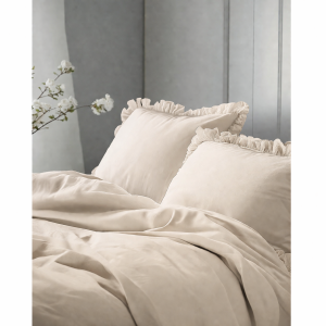 Pościel Bawełniana Pure z Falbaną 220x200 Krem