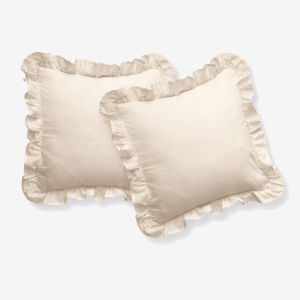 Komplet Poszewek Bawełna Pure z Falbaną 40x40 Krem 2szt.
