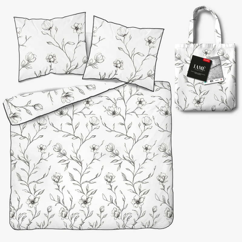 Pościel z Perkalu Bawełniana 220x200 + Torba 5902A