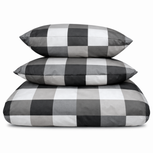 Pościel Bawełniana 160x200 Szachownica Taupe T2002