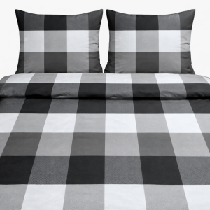 Pościel Bawełniana 160x200 Szachownica Taupe T2002