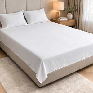 Prześcieradło Bawełniane Bez Gumki 200x220 Białe