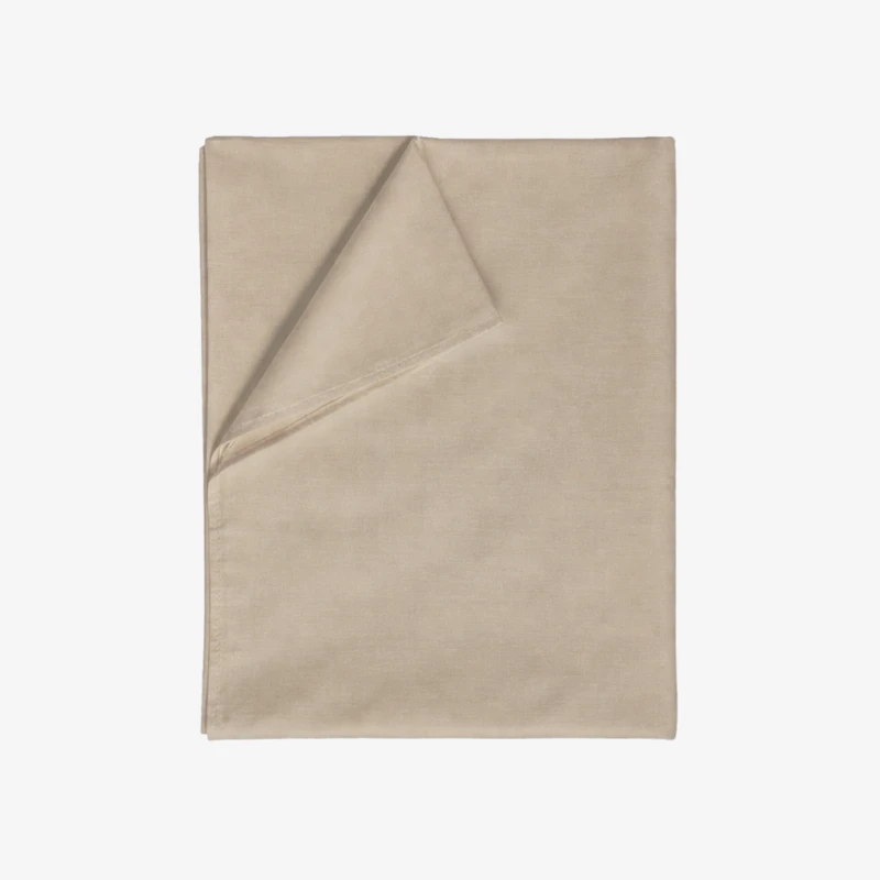 Prześcieradło Bawełniane Bez Gumki 160x220 Jasnobeżowe