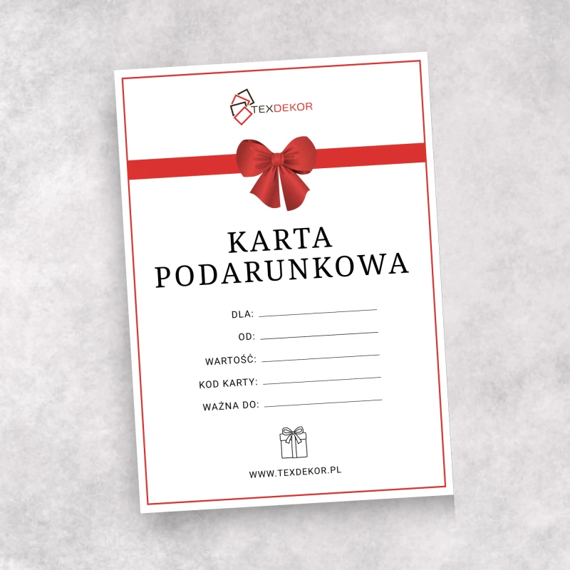 Karta Podarunkowa Bon Voucher Texdekor 100 zł