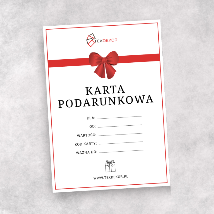 Karta Podarunkowa Bon Voucher Texdekor 300 zł