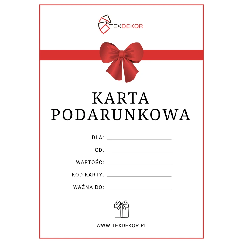Karta Podarunkowa Bon Voucher Texdekor 1000 zł
