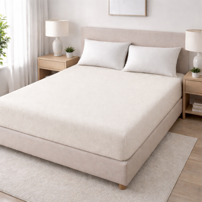 Prześcieradło Frotte z Gumką 120x200 Ecru
