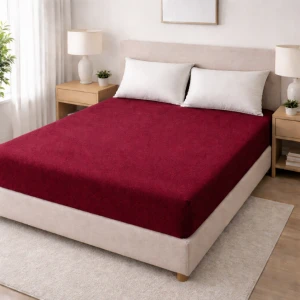 Prześcieradło Frotte z Gumką 180x200 Burgund