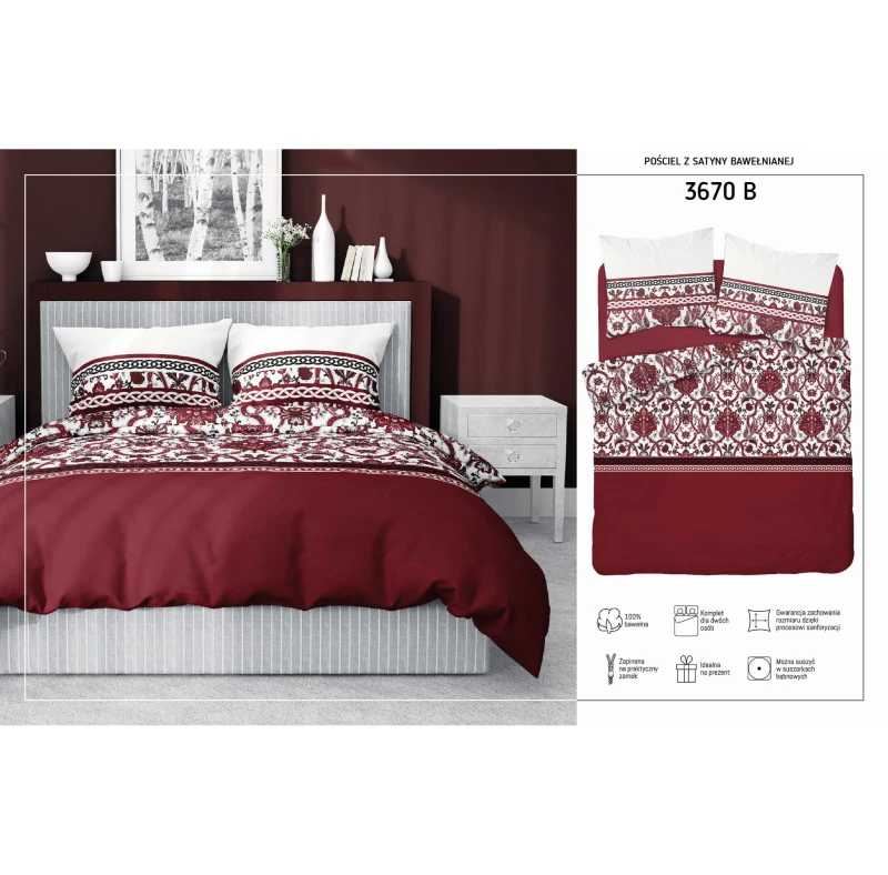 Pościel Satyna Bawełniana 140x200 Home Satin 3670B