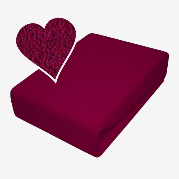 Prześcieradło Frotte z Gumką 160x200 Burgund