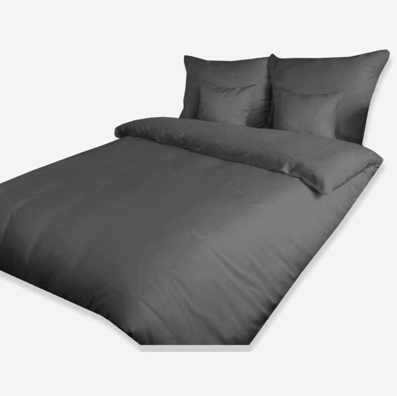 Pościel Satyna Bawełniana 160x200 Grafitowa